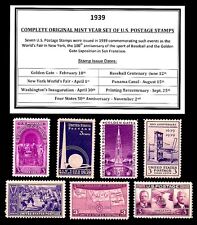 1939 COMPLETE YEAR SET OF MINT -MNH- VINTAGE U.S. POSTAGE STAMPS picture