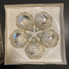 Box of 5, Vintage 1983, Inge-Gkas ornaments - white /silver picture