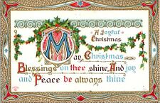Vtg a Joyful Christmas May Blessings on Thee Shone 1910s Greeting Postcard picture