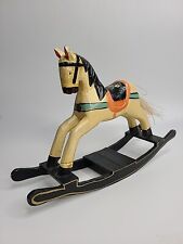 Antique Hand Carved Hand Painted Wooden Rocking Horse Very Old picture