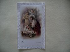 Sweet First Communion Girl Older Catholic Religious HOLY CARD with Lace Edge#E10 picture