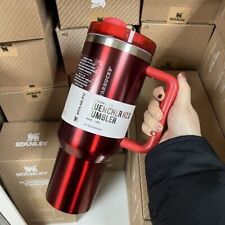New Starbucks Jumbo Red Straw Holiday Insulated Mug 40 oz Extra Large Capacity picture