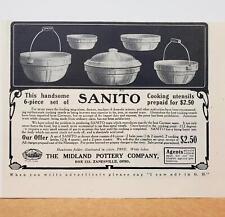1907 Zanesville OH Midland Pottery Sanito Cooking Set / McCray Fridge Print AD picture