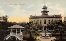 Phoenix Arizona~City Hall~Fountain~Grand Staircase to Band Stand~1912 Postcard picture