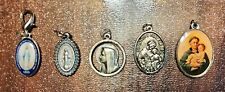 Lot of 5 Catholic Saint Religious Holy Medals, Charms, Pendants. picture