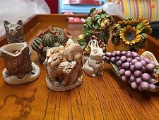Lot Of Vtg Harmony Garden Figurine Boxes Wolf Is Missing Lid  picture