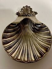 Vintage Sheffield Silver Plated Shell Dish Footed England Reproduction 1700-1800 picture