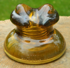 Vintage Lowex No. 512 Glass Insulator (Rootbeer Brown / Amber) picture