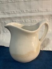 Vintage White Ironstone Creamer Pitcher Stained Crazed Small Crack Farmhouse picture