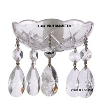 4 3/4 -Inch Crystal Cup, Crystal Bobeche W/2Inch Teardrop Clear with Chrome Pin picture