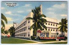 1940-50's MILJEAN HOTEL MIAMI BEACH FLORIDA JAMES AVE 18th ST GOLDIN POSTCARD picture