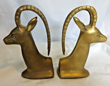 Vintage Solid Brass Bookends 7