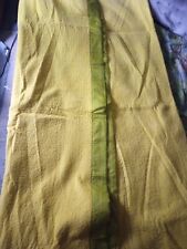 Gold W/ Green Satin Trim Chatham Vintage Blanket Fiber Woven94 L -72 /W picture