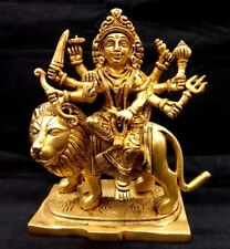 Goddess Durga Idol In Pure Solid Shining Brass picture