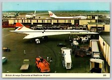 Airplane Postcard British Airways Concorde At Heathrow Airport Skilton Card FO4 picture