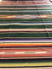 MINT Antique Vintage 1930s Mexican Wool Fringed Blanket Saltillo Serape 89”x58” picture