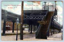 1910's LONG ISLAND ELEVATED STATION BROOKLYN NEW YORK CITY ANTIQUE POSTCARD picture