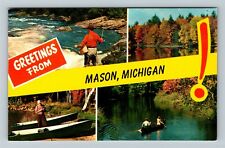 Mason, MI-Michigan, Banner Greeting Scenic Greeting Vintage Souvenir Postcard picture