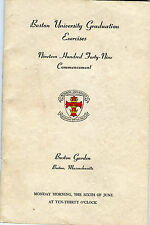 1949 Boston University Graduation Exercises- Degrees & Certificates Booklet  picture