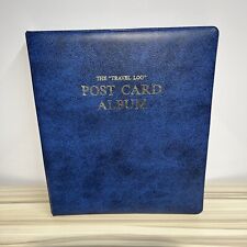 Post Card Album -  VTG “Travel Log” - 80 Pages, 160 Card Slots - USA & Foreign picture