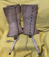 WWI U.S. ARMY CANVAS LEGGINGS MATCHING SET WITH LACES AND BUCKLES picture
