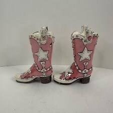 Vintage 2002 Pink Cowboy Boots Salt and Pepper Shakers picture