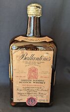 RARE Vtg Ballantine’s Bottle Brown Glass Scotch Whisky Scotland 1 gallon Square picture