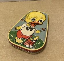 Vintage George Horner English Toffee Tin with Baby Duck Learning to Fly picture