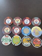 (12) $5 $25 $100 Caribe Hilton San Juan Puerto Rico Casino Chips Vintage Chips picture