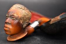 RARE ANTIQUE ALFRED DUNHILL ANDROGYNOUS NUBIAN SILVER MOUNTED PIPE DATED 1912 picture