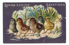 Vintage 1909 Easter Chick Greetings Old Vintage Postcard picture