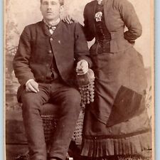 c1870s Norfolk, Nebraska Married Man & Big Nose Woman CdV Photo Card Dongbty H6 picture
