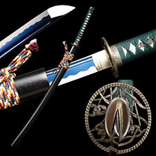Traditional Craft Katana Carbon Steel Blue Blade Japanese Samurai Sword Sharp picture