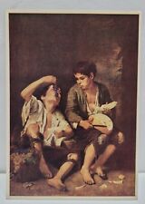 Vintage Unused Postcard Boys Eating Grapes & Melon by Murillo, Spanish Baroque. picture