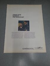 Continental Airlines Print Ad 1966 10x13 Great To Frame  picture