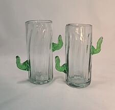 Set of 2 Vintage Mexican hand blown  Cactus 