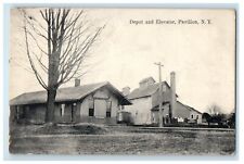 1908 RR Station Depot And Elevator Pavilion New York NY Posted Antique Postcard picture