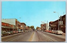 Main Street~Downtown Shopping Area Clare Michigan~Vintage Postcard picture
