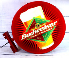 1998 BUDWEISER BEER CLASSIC DRAUGHT ON TAP LIGHTED PUB SIGN 2-SIDED picture