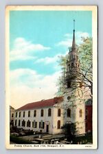 Newport RI-Rhode Island, Trinity Church, Antique, Vintage c1939 Postcard picture