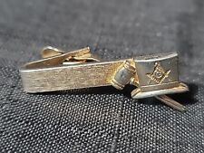 Vintage Masonic Tie Clip Past Worshipful Master Top Hat and Gavel Bar Tack  picture