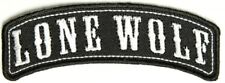 Lone Wolf Mini Rocker Embroidered Biker Patch picture