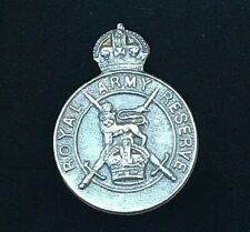 Rare WW I Vintage Sterling Silver Military Lapel Badge : Royal Army Reserve  picture