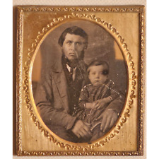 1/6th Plate Daguerreotype Of A Man With A Child picture
