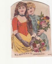 W J Austen & Co Oswego NY 2 Ladies Swageh & Oswego Bitters Vict Card c1880s picture