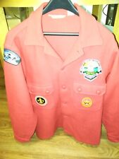 OFFICIAL BOY SCOUT RED  WOOL   CPO JAC W PATCHES EXCELLENT COND. picture