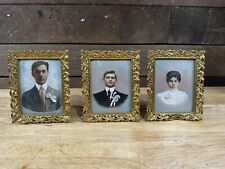 Lot Of 3 French Victorian Style Gilt Filigree Wedding Picture Frames picture