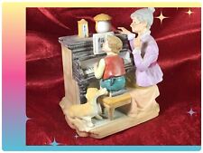 Vintage The Piano Lesson Little Boy Playing Piano Music Box Figurine ￼ picture