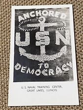 RPPC US NAVY GREAT LAKES Sailor Formation Anchor Democracy UNDIVIDED Military picture