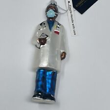 New Glass Christmas Ornament African American Male Doctor 6”medical x-mas *+ picture